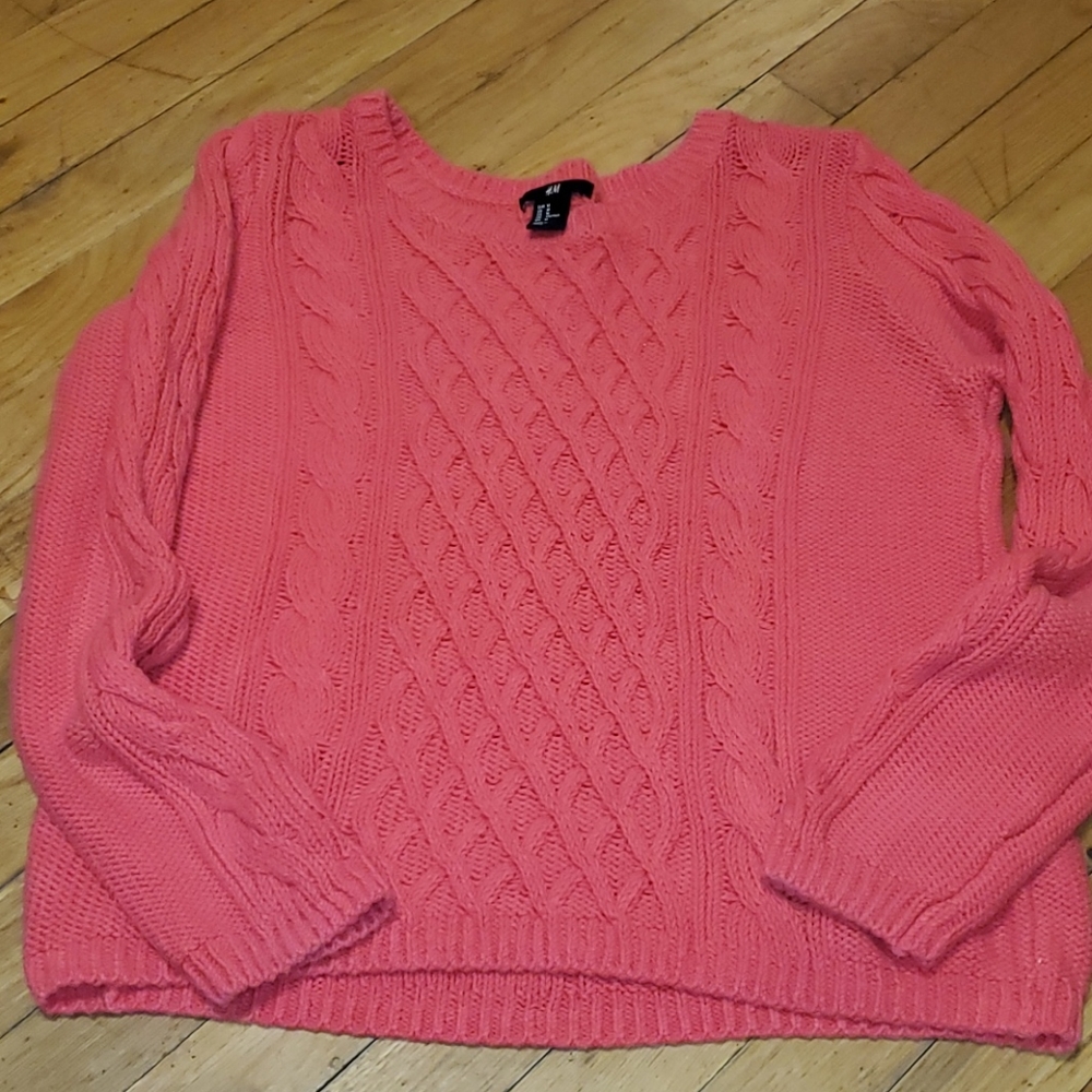Women's H&M pink cable kint sweater size medium - Picture 1 of 6